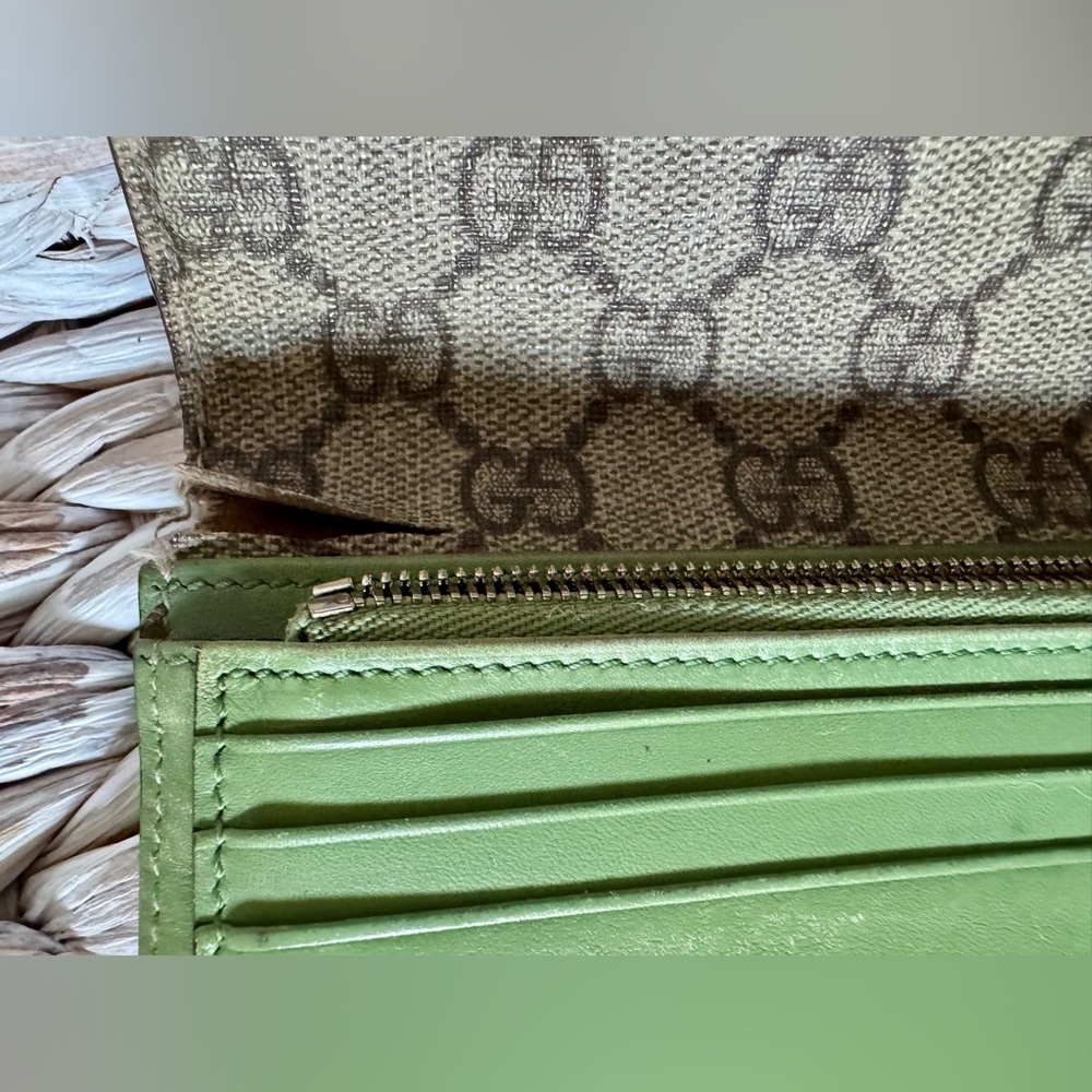 Gucci Vintage Monogram coated Canvas Brown Long Wallet - Picture 5 of 9
